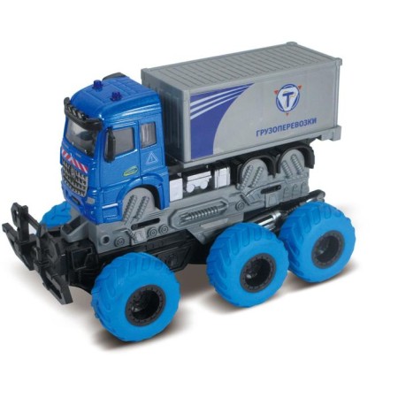 Truck with a crash effect, cabin, friction, 6 × 6