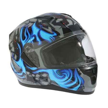 The helmet integral with two visors, size XXL (61), BLD-M67E model, black and blue-2