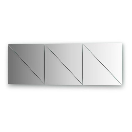 Mirror tiles with fedet 15 mm, - set 6 pcs Triangle 30 x 30 cm, silver EvoForm
