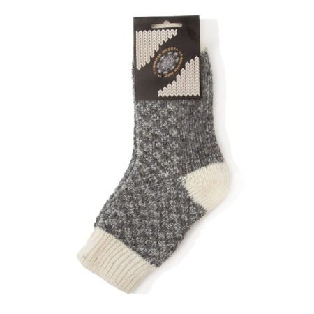 Children's woolen socks "textured knit", dark gray color, size 22-2