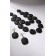 Set 2 objects: earrings, beads “Tenderness of forms”, 2 tiers, black color, 50 cm