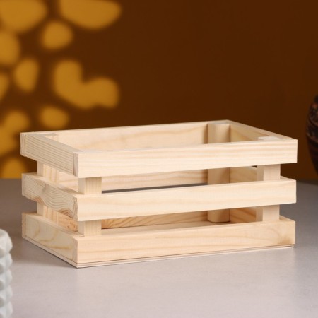 Wooden Kashpo 20 × 13 × 9.5 cm "Classic", three -bore, natural give beautifully