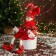 New Year's Jester "In an elegant suit" Music moves his head, 46 cm, red