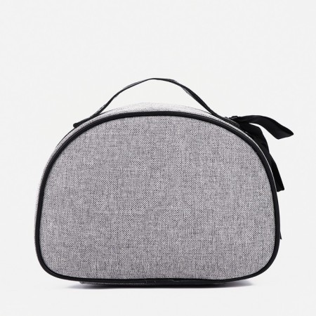 Cosmetic bag with a zipper, with a lining, the color is gray-1