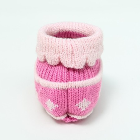 Baby booties, pink color, size 12cm-1