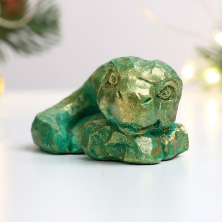 Figure "Snake" Green with gilding, 8x4x3cm-1