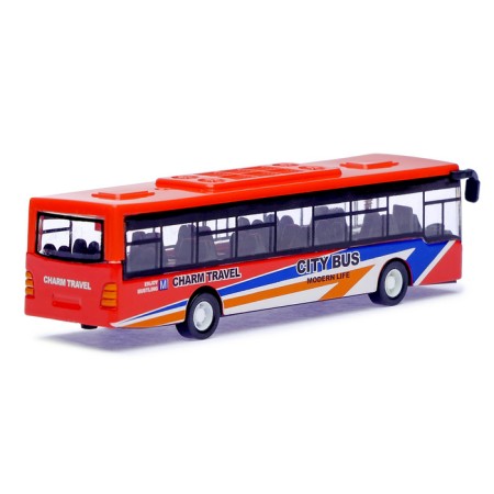 Metal bus "Intercity", inertial, scale 1:43, red color-2