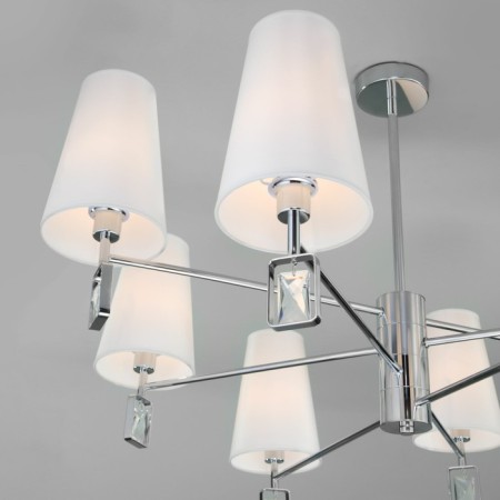 Classical chandelier with lampshades Milazzo, 40W, E14, 90x90x50.5 cm-2