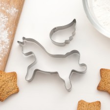 A set of forms for cutting the cookies of the unicorn, 2 pcs, 9 × 7 × 2 cm, chrome color
