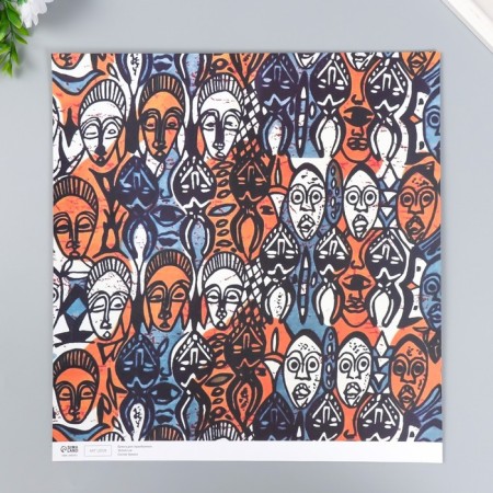 Scrapbooking paper bilateral "Africa" ​​density 180 g 30.5x32 cm-2