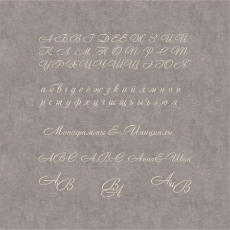 Set: a bedspread with pillowcases “Initials”, size 240x240 cm, 40x40 cm - 2 pcs, 50x70 cm - 2 pcs-2