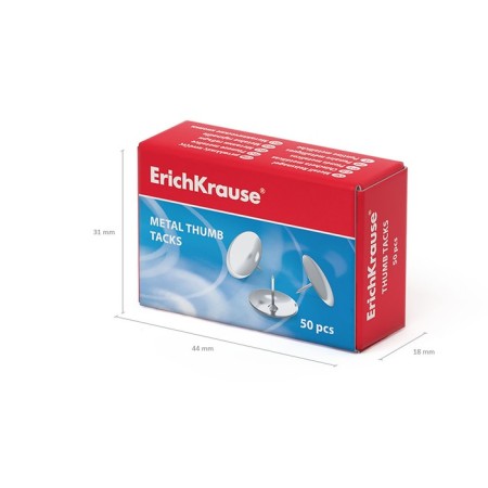 Office buttons Erichkrause, nickelled 12 mm, 50 pieces-4