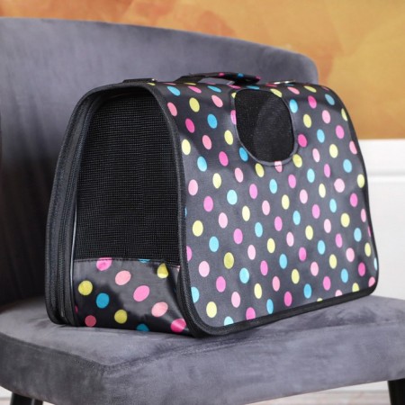 Bag - carrying for animals "peas", black, size m, 40 x 21 x 27 cm-1