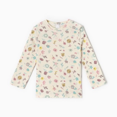 T -shirt with DL. Sleeve crumb I Flower, height 62-68 cm, beige