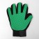 Glove - a brush for wool on the right hand with elongated cloves, green