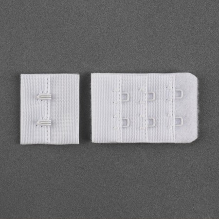 Flasp for a bra, 3 rows 2 hooks, 3.3 × 2.8 cm, 3.3 × 5 cm, 10 pcs, white color-1