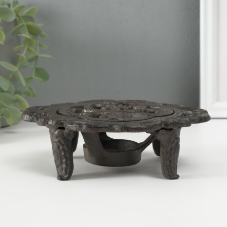 Standing for a heating candle for 1 candle of cast iron "Lily" 15x12.5x5 cm-3