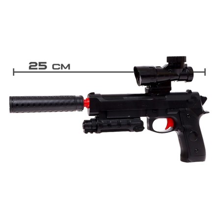 Beretta pistol, shoots gel bullets, works from the battery-1