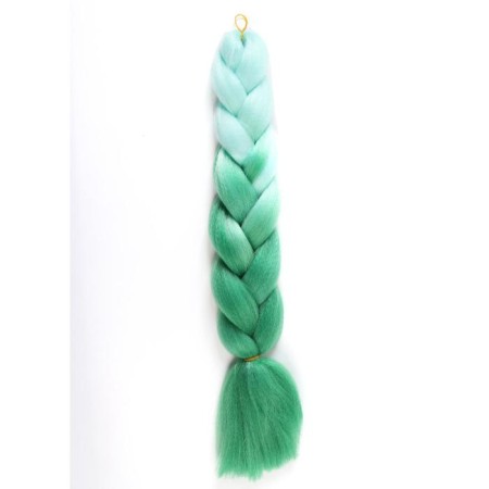 Zumba Kanecalon Two-color, corrugated, 60 cm, 100 g, color light blue/green (#by41)