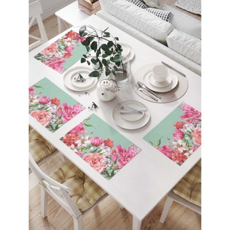 A set of napkins for setting the table "Flowers as a gift", rectangular, size 32x46 cm, 4 pcs