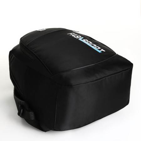 Youth backpack on a zipper, 4 pockets, black/blue color-4
