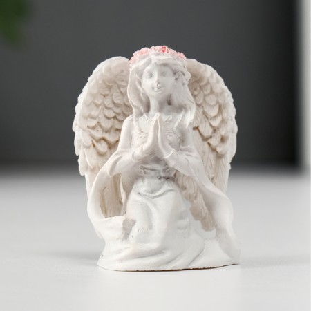 Souvenir Polystone "Angel -girl in a pink wreath - blessing" MIX 3x4x2.5-2