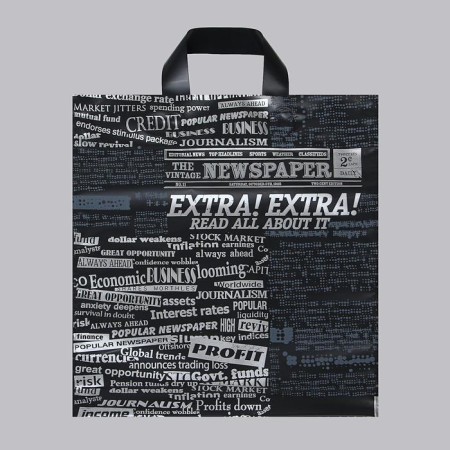 Polyethylene package with plastic handles "Journalism", 31 x 35 cm, 90 μm