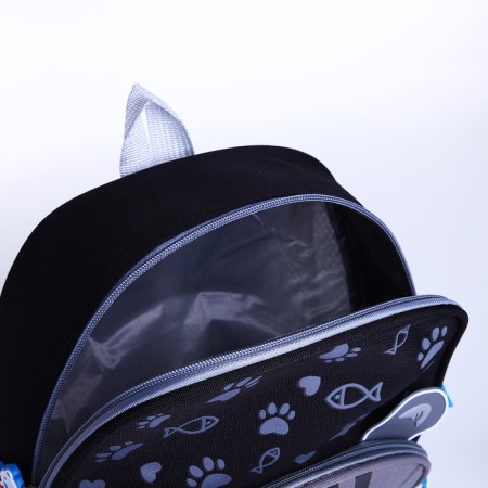 Baby backpack on lightning, 3 outer pockets, black color-4