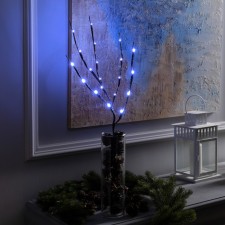 LED branch 70 cm, 20 LED, brown, AAH2 (not complete), white glow