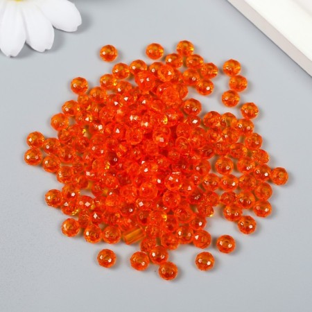 Beads for creativity plastic "Crystal with faces of orange" set of 20 grams 0.4x0.6x0.6 cm-1