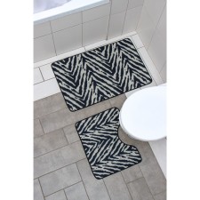 A set of mats for the bathroom and toilet of the Zebra Dula, 2 pcs, 50 × 80 cm, 50 × 40 cm