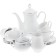 Coffee service 6/9 Constance, decor "Gray ornament, Platinum layering", 15 items