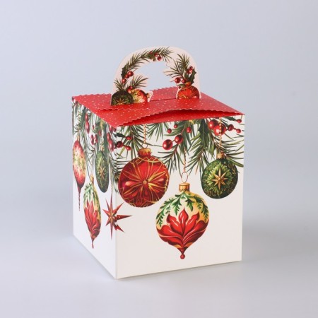 New Year's folding box "Bright balls" 14 x 16 x 14 cm, New Year-2