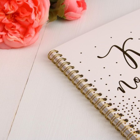 A book of wishes for a wedding on the spring, the color is white.-6