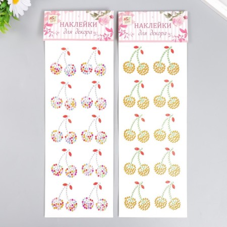 Sticker of rhinestones "Cherry" MIX 32x10.5 cm-2