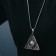 Pompeii pendulum of an all-seeing eye, blue color in black silver, 70 cm