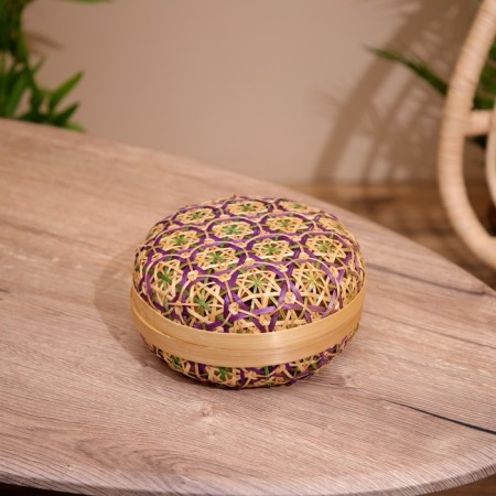 VAZ with a lid weaved, from bamboo 20x20x11 cm-1