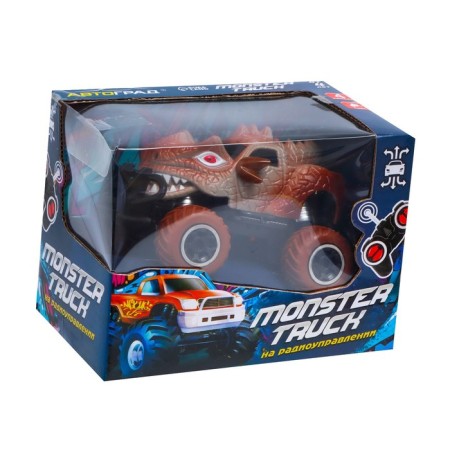 Dino radio -controlled jeep works on batteries, brown color-7