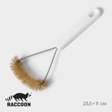 Brush for cleaning dishes and raccoon grilles, metal bristles, 23.5 × 11 cm, white color