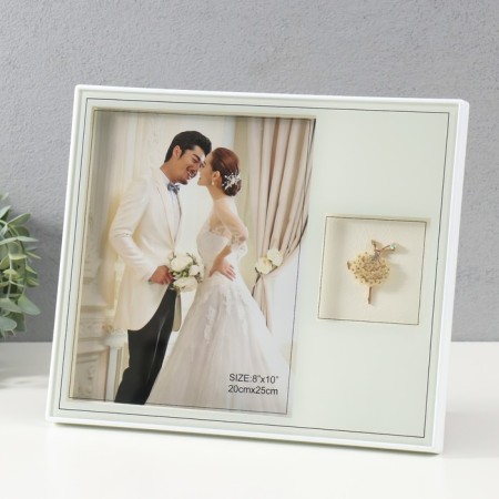 Photo frame "Wedding" plastic, 20x25 cm, col. white-1