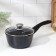 Bucket, 1.5 l, glass cover, removable handle, dark marble color