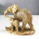 Souvenir Polystone "Elephant with Elephant" gold 9.5x7.5x11.5 cm