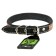 Decorated leather collar, 32-40 x 2 cm, mix of flowers