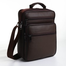 Male bag on lightning, long belt, brown color
