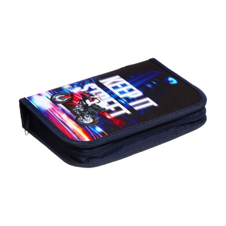 Penal 1 section 140 x 210 x 40 mm, folding pocket and cosmetic bag, fabric, calligrata topontent "Moto"-1