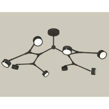 Комплект подвесного поворотного светильника Ambrella light, Traditional DIY, XB9060150, 8хGX53, цвет чёрный песок, чёрный полированный
