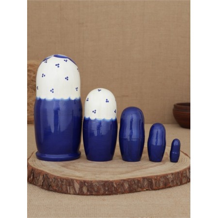 Nesting doll "blue bouquet" 5 puppet-1