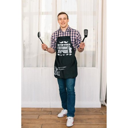 Apron of color "man cooks better"-4