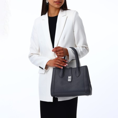 Women's bag with lightning, textura, average size, color gray-8