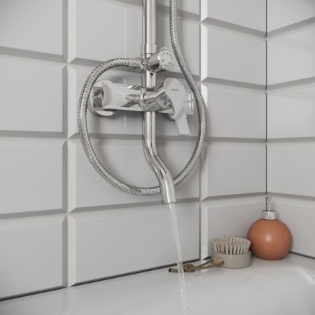 The shower system Milardo Stripe Stersb1fm06, tropical shower, shower set, brass, chrome-4